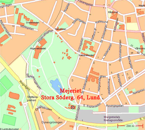 Karta: Mejeriet, Lund - Malmö Lund Lomma